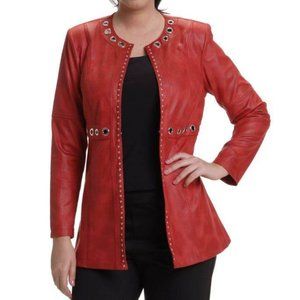 Red faux-suede Jacket